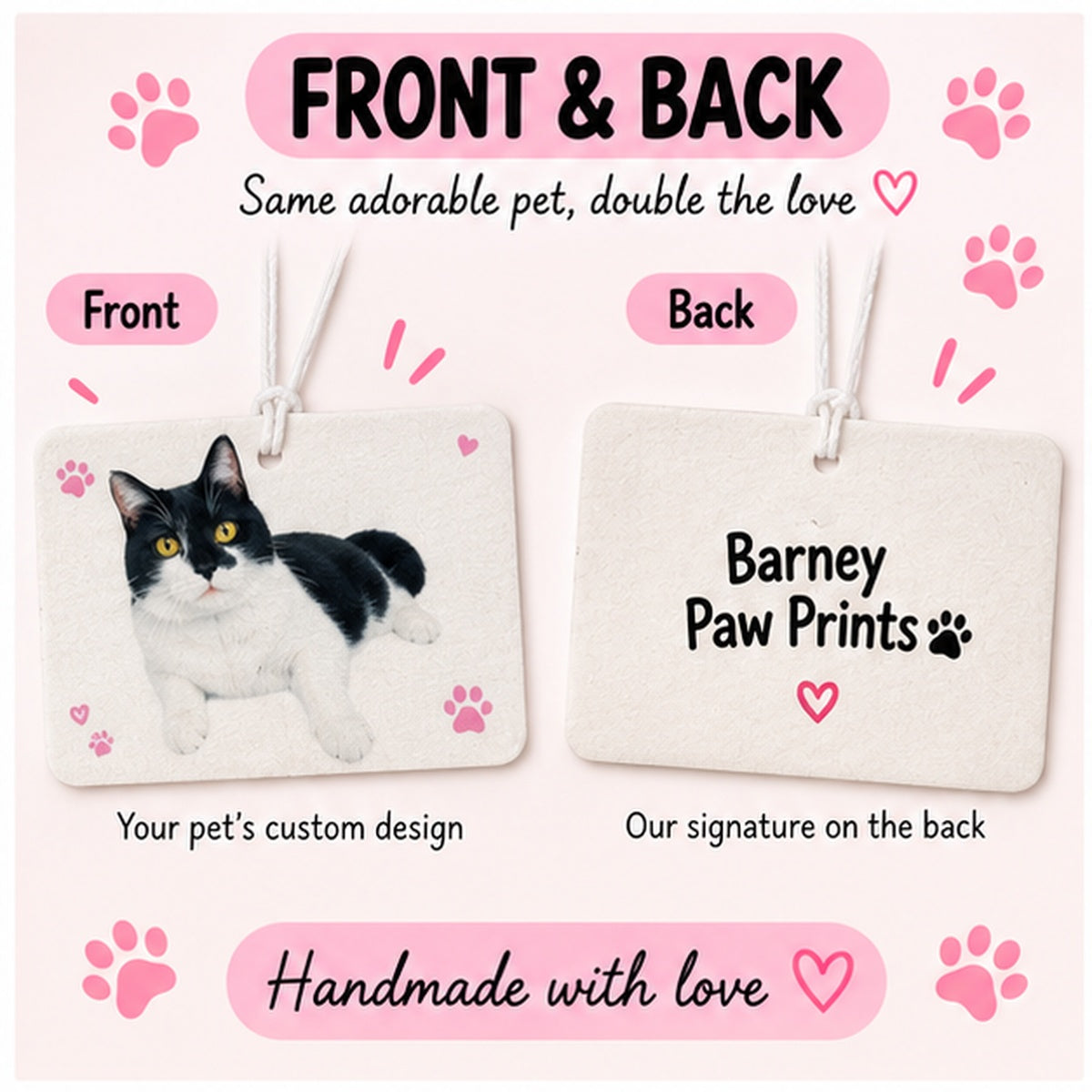 Custom Pet Photo Car Air Freshener – Horizontal