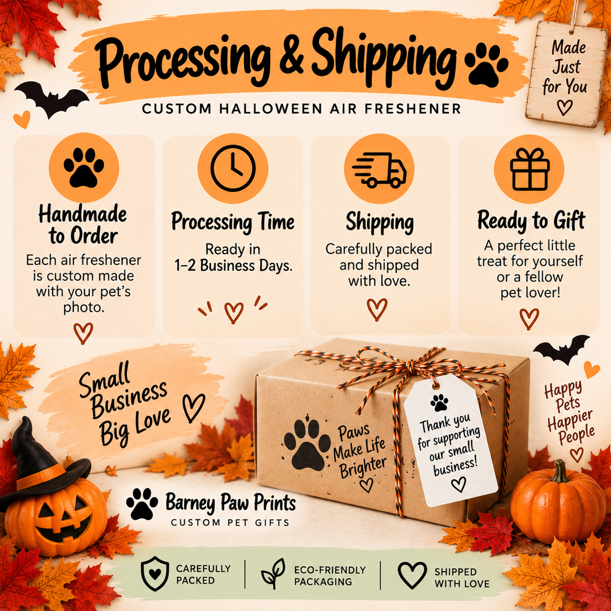 Custom Halloween Fall Cat Pet Car Air Freshener – Personalized Pet Photo