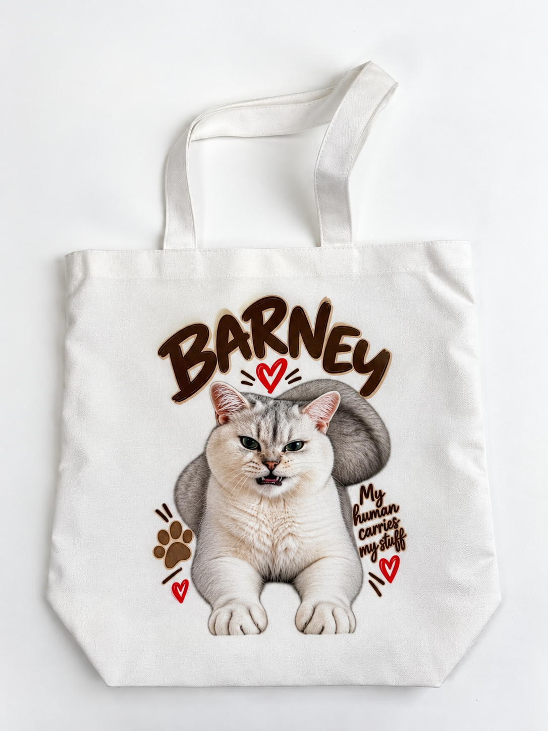 Personalized Pet Photo Tote Bag, Custom Dog or Cat Bag with Name, Pet Portrait Tote, Custom Pet Gift, Pet Mom Gift