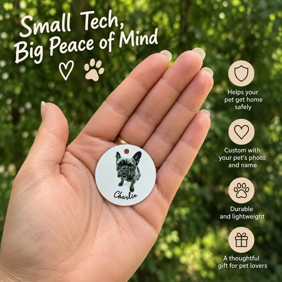 Personalized Pet ID Tag with Photo | Custom Dog & Cat Tag