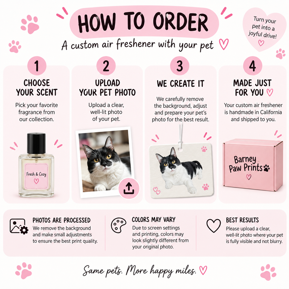 Custom Pet Photo Car Air Freshener – Horizontal