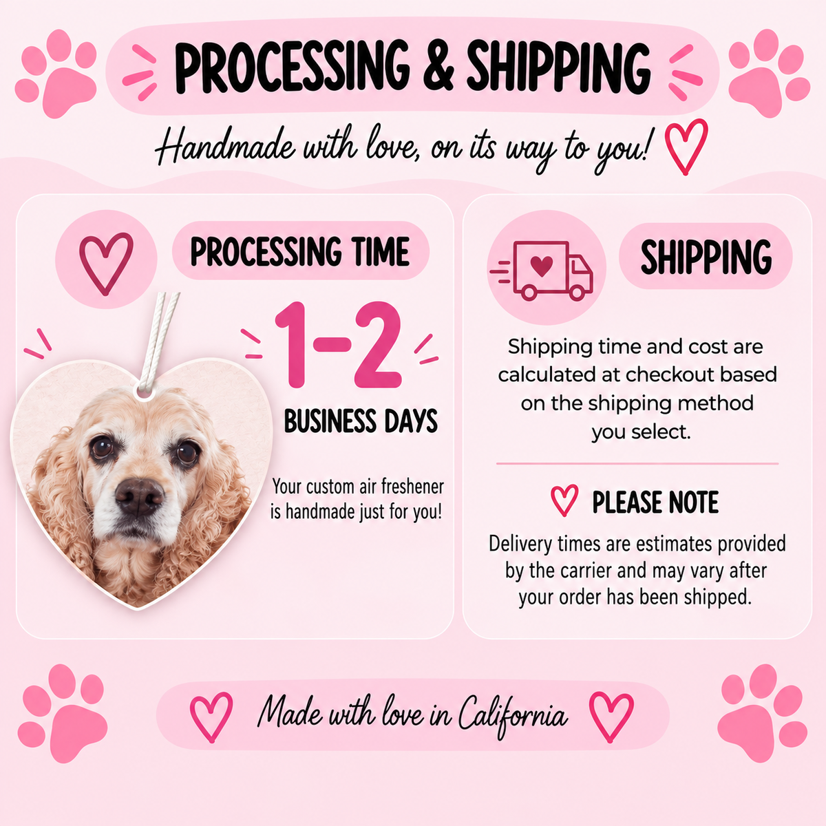 Custom Pet Photo Car Air Freshener – Heart