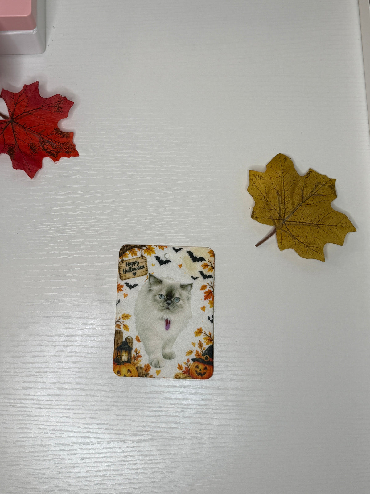 Custom Halloween Cat Pet Car Air Freshener – Personalized Pet Photo