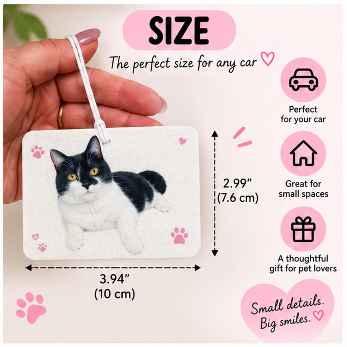 Custom Pet Photo Car Air Freshener – Horizontal