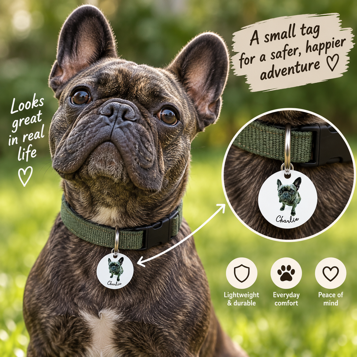 Personalized Pet ID Tag with Photo | Custom Dog & Cat Tag
