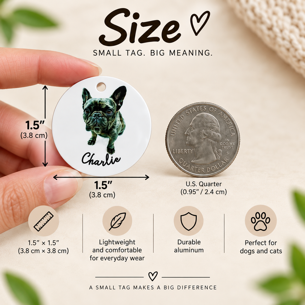 Personalized Pet ID Tag with Photo | Custom Dog & Cat Tag