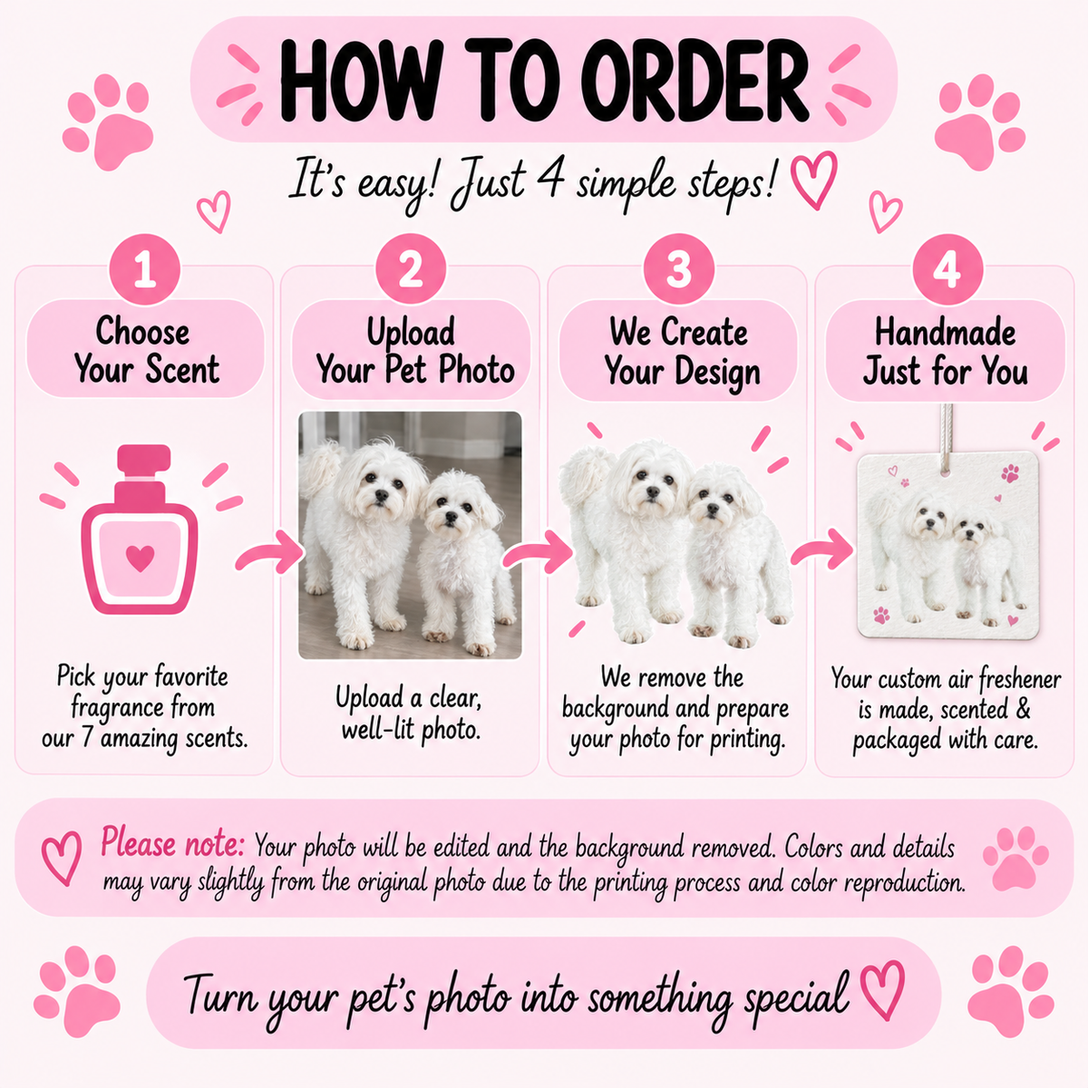 Custom Pet Photo Car Air Freshener –Square