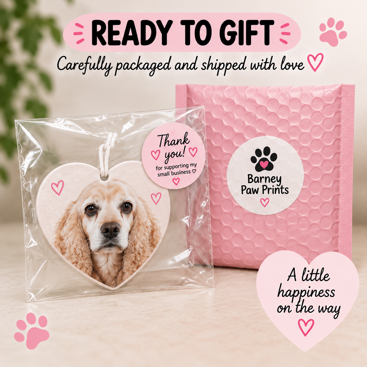 Custom Pet Photo Car Air Freshener – Heart