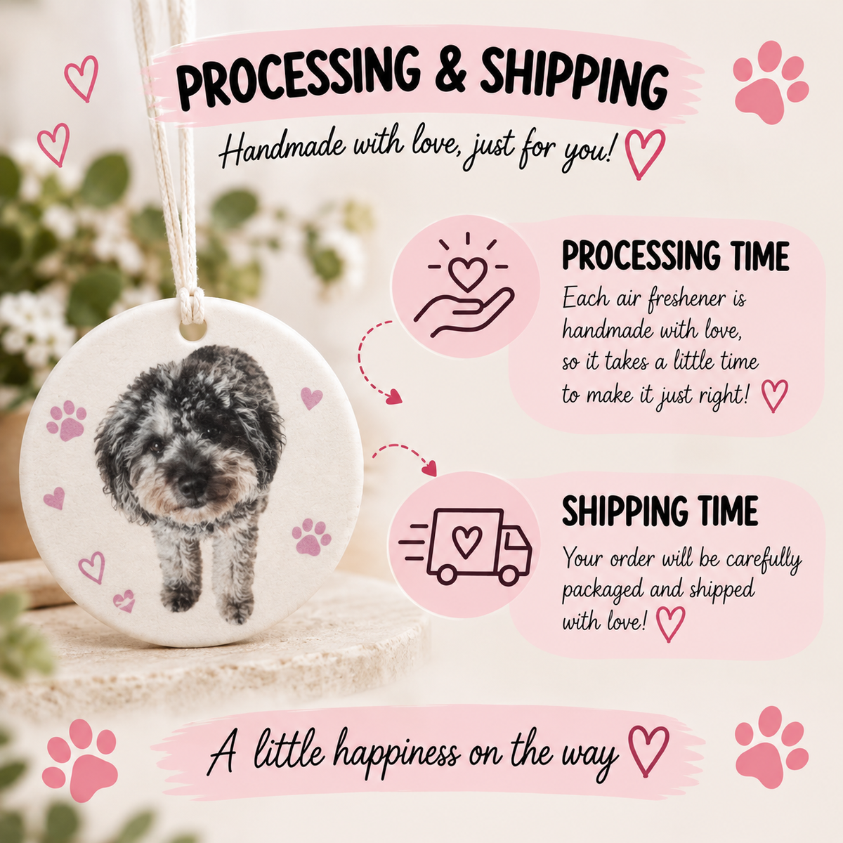 Custom Pet Photo Car Air Freshener – Round