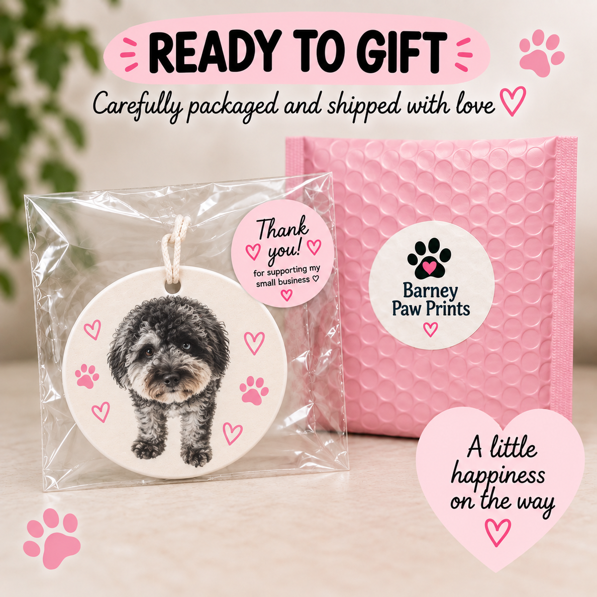 Custom Pet Photo Car Air Freshener – Round