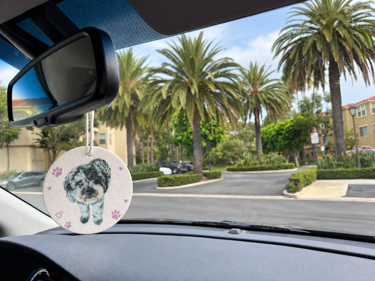 Custom Pet Photo Car Air Freshener – Round