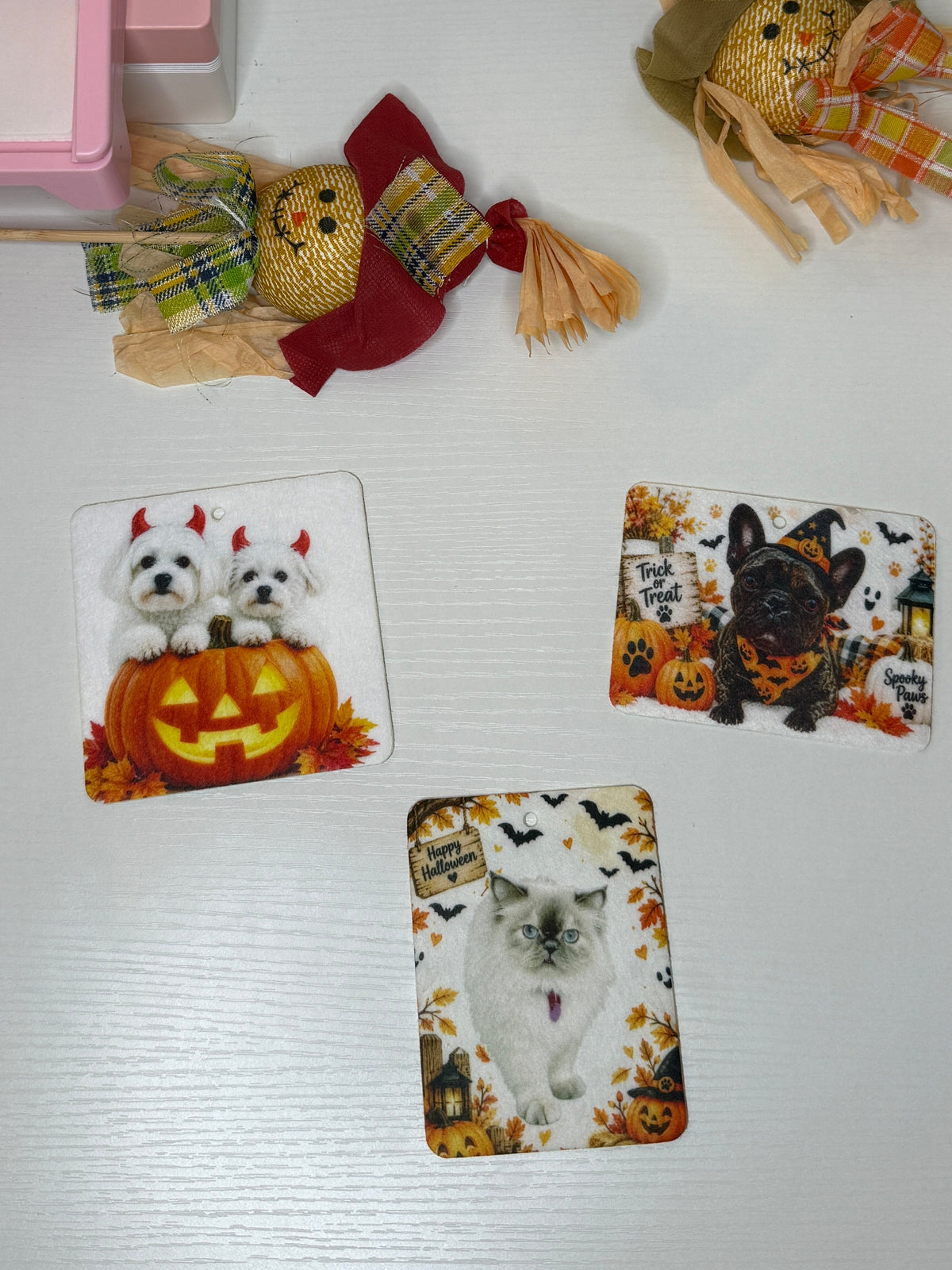 Custom Halloween Cat Pet Car Air Freshener – Personalized Pet Photo