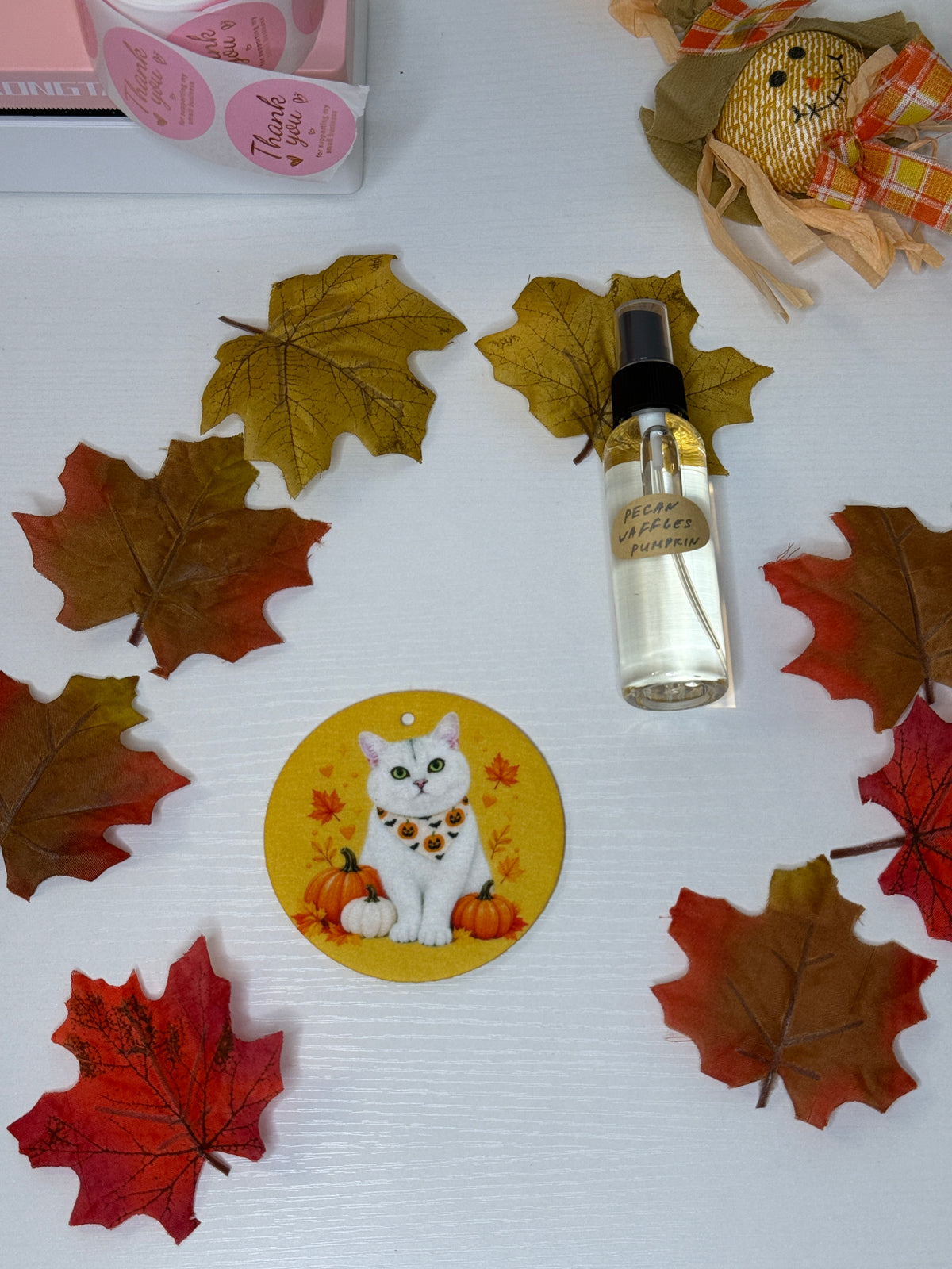 Custom Halloween Fall Cat Pet Car Air Freshener – Personalized Pet Photo